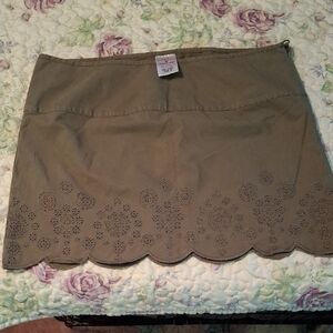 Women's Tan Skirt with Floral Cutouts